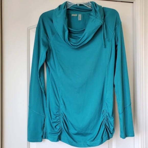 Zella Tops - Zella ALL OUT Cowl Neck Ruched Side Top M